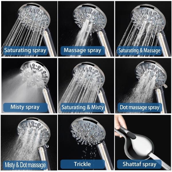 Filtered Shower Head for High Pressure Water Handheld in Modern Bathroom Design Style