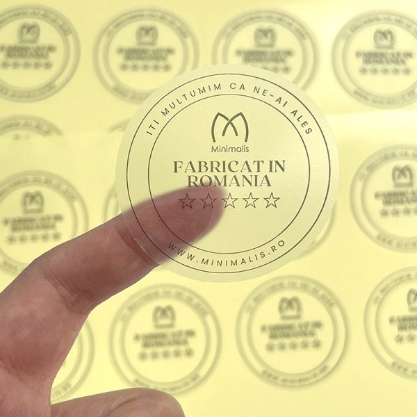 Custom Printed Clear Black Transparent Waterproof Label Seal Round Clear Cosmetic Box Packaging Label Sticker