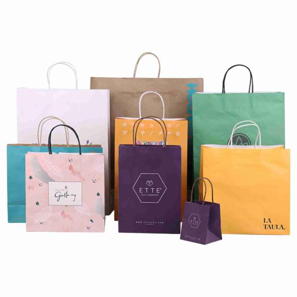 Takeaway Bulk Brown Paper Bags Custom Kraft Bags 120g