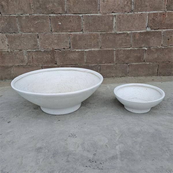 Bowl Shape Fiber Clay Flower Pot Small Size Bowl Planter Box For Indoor Outdoor Home Garden