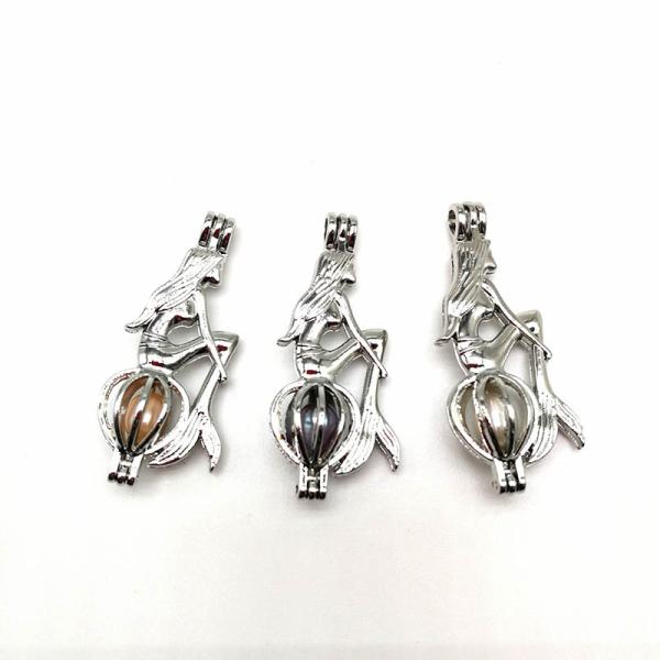 DIY Necklace For Unisex Gift Pearl Cage Pendant Essential Oil Diffuser Jewelry Making Accessories
