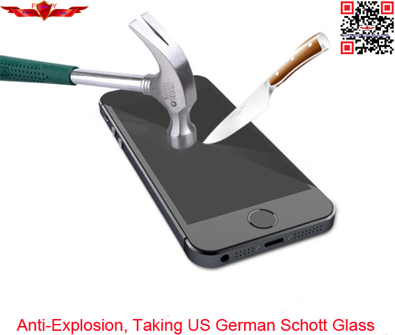 New 2.5D 9H 0.2MM US German Schott Tempered Glass Screen Protector For Iphone 5/5C/5S