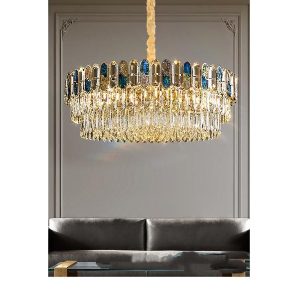 JYLIGHTING Crystal Chandelier Modern Luxury Living Room Hall Light Creative Restaurant Pendant Light Colorful Shell Chandelier