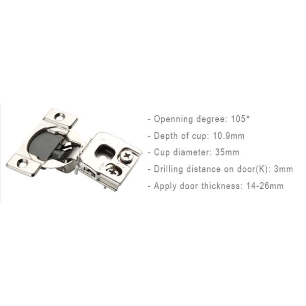 26mm Thick 3D Adjustment  Soft Close Cabinet Door Hinges