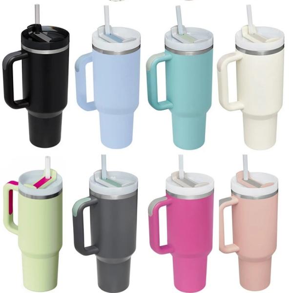 Portable 40oz Stainless Steel Travel Tumbler With Handle for General in Outdoor Sports