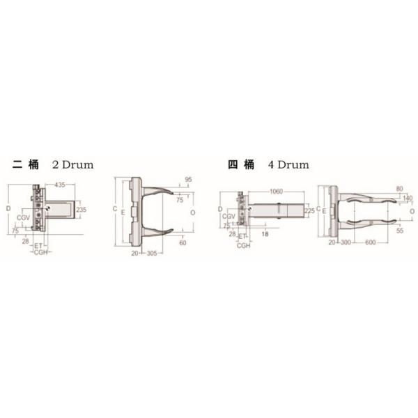 Lifting 55 gallon oil drum clamps Forklift Lifting Hook Attachments , Forklift Boom Attachment 55 Gallon Oil Drum Lifting Clamp