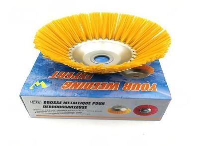 Yellow Bristle Brushcutter Head 8 Inch Nylon Weed Brush , Road Sweeper Brushes