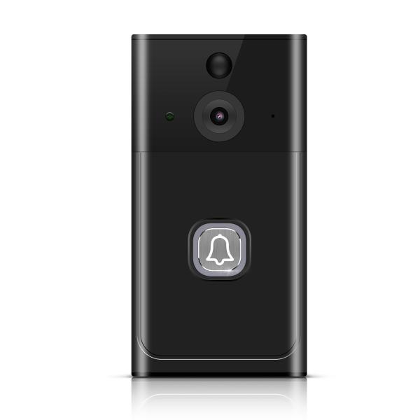 Sonnette d'entrée vidéo WIFI photosensible avec résolution d'image 720P et méthode d'enregistrement du déclencheur de sonnette de porte en argent noir