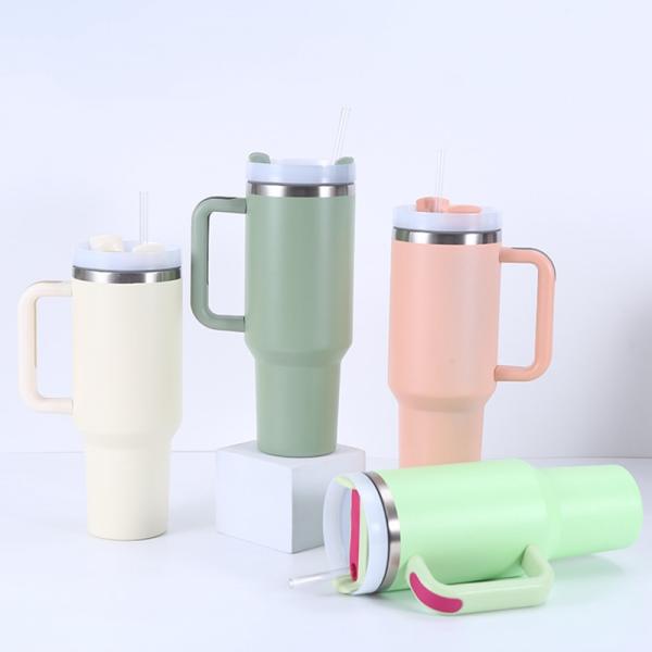 Portable 40oz Stainless Steel Travel Tumbler With Handle for General in Outdoor Sports