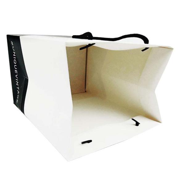 OEM Desenhos personalizados Luxo Matte presente Bolsa de papel de compras com logotipo para calçados de roupa