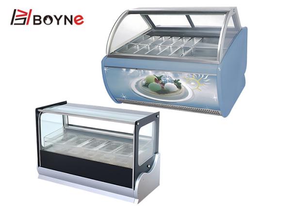 R134a Cake Display Case Milk Tea Shop Ice Cream Display Freezer