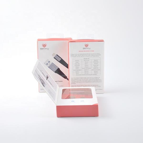 Gift White Card Paper Mobile Accessories Packaging / Usb Data Cable Packaging Box