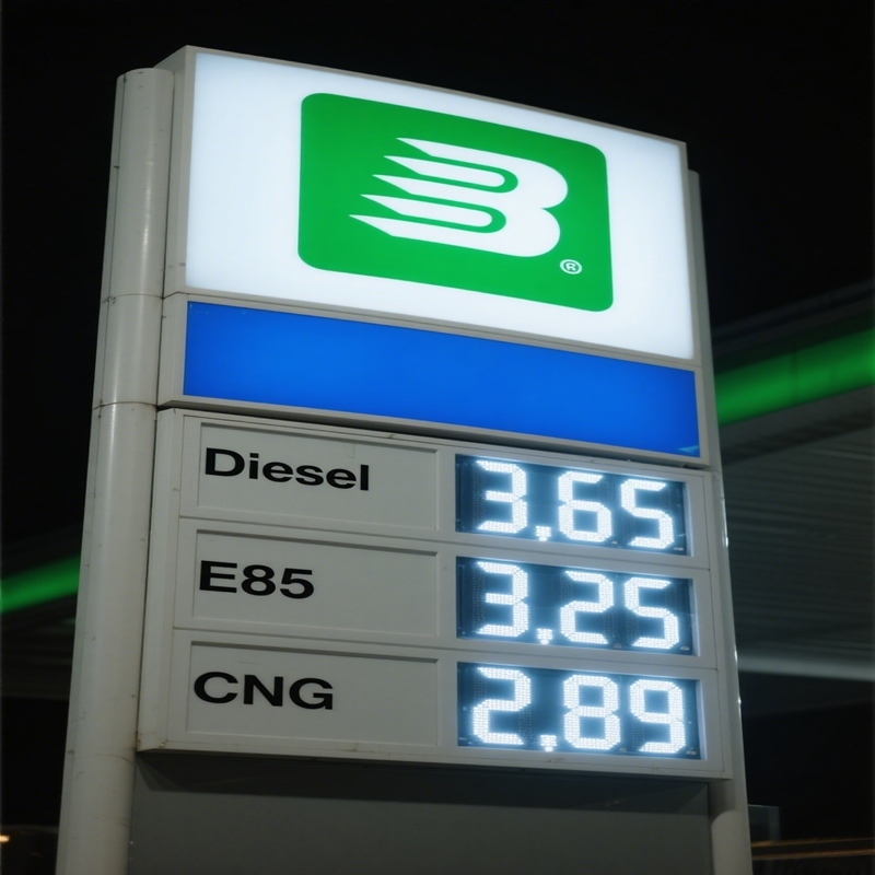 Diesel/E85/CNG LED Fuel Price Signs IP67 Gas Station Price Board With 12inch White Digits