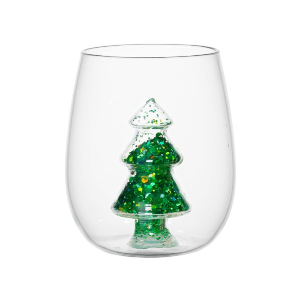 500ML Capacity Egg Shape Glass Water Tumbler Drinking Cup With Sequins And Glitter
