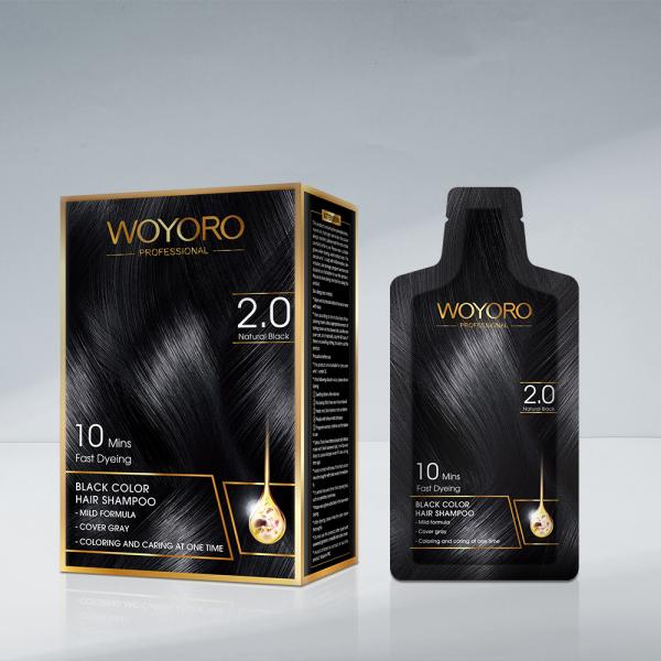 10 Minute Instant Permanent 15ml Black Dye Hair Color Shampoo