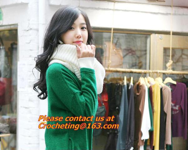 Fashion Accessory New Style Knitting Scarf Loopschal Wave Knit Scarf, Crocheted Ruffle Sca