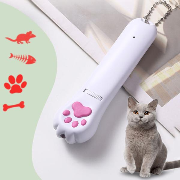 Sustainable ABS Cat Laser Toy White USB Charging Laser Pointer Cat Toy