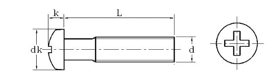 DIN 7985 Carbon Steel Circular Machine Cross Head Screw Zinc Plated Surface