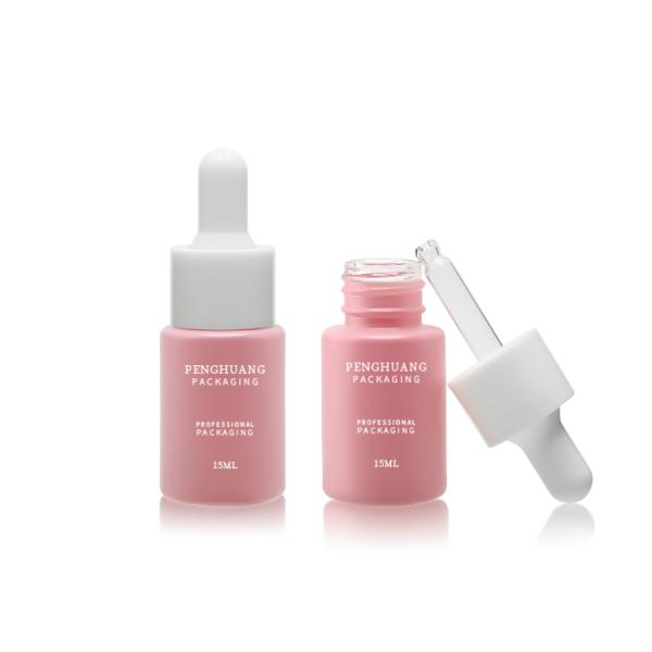 OEM 15ml Serum Dropper Bottles Colorful Vials Skincare Packaging Glass Dropper Bottle