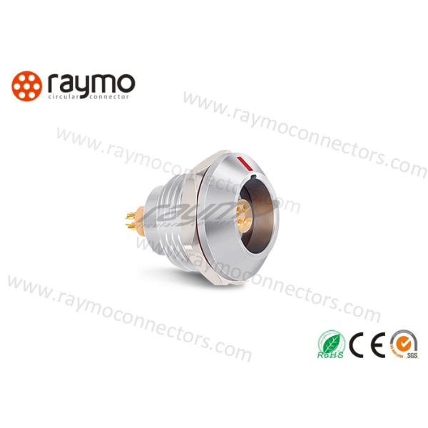 Fixed Receptacle 5A Circular Waterproof Connector Natural Chrome Housing