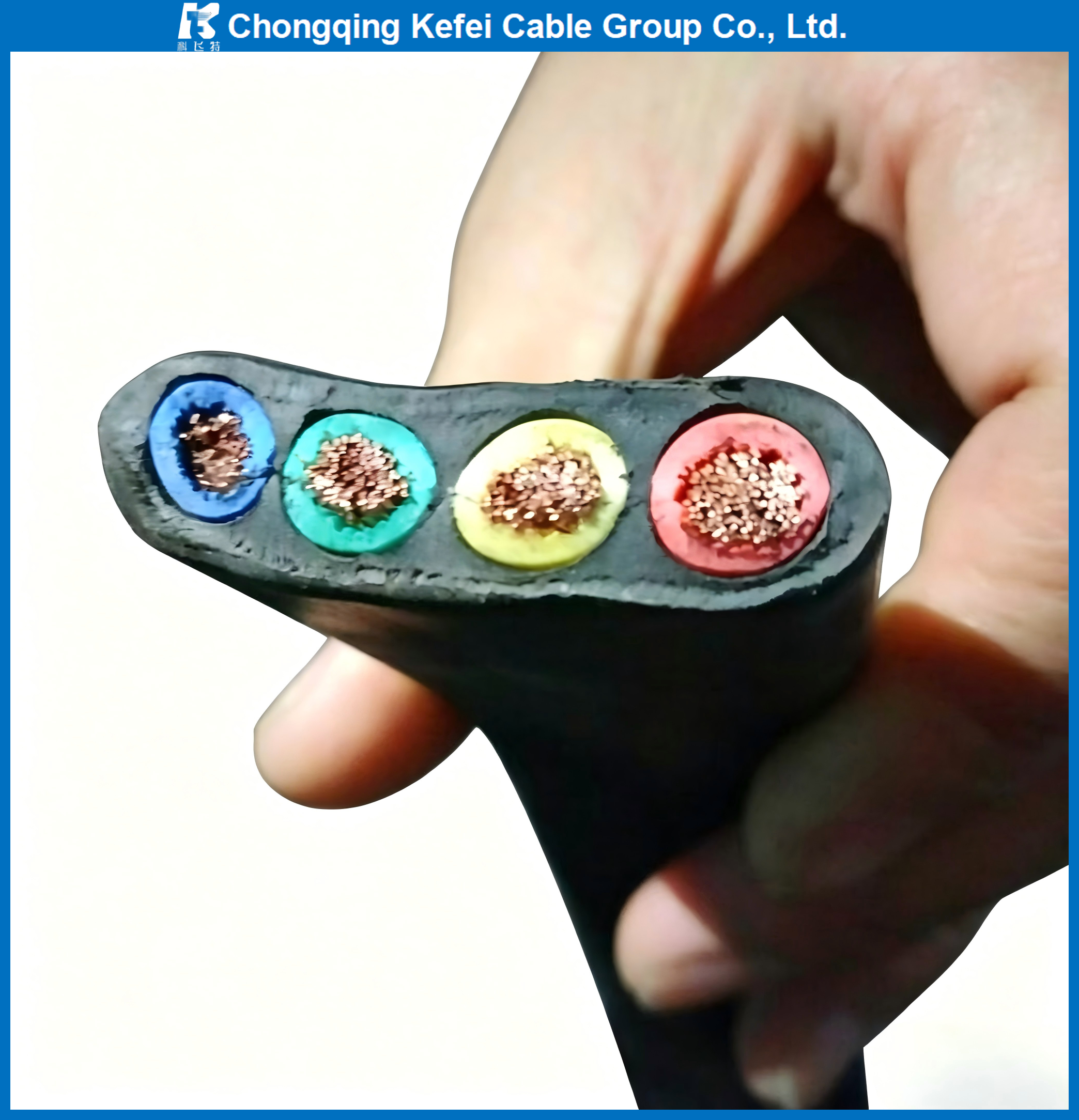 Oil & Abrasion Resistant YFFB Flat Cable - Flexible Nitrile Rubber Insulated Wire for Harsh Environments (-40℃ to +70℃)