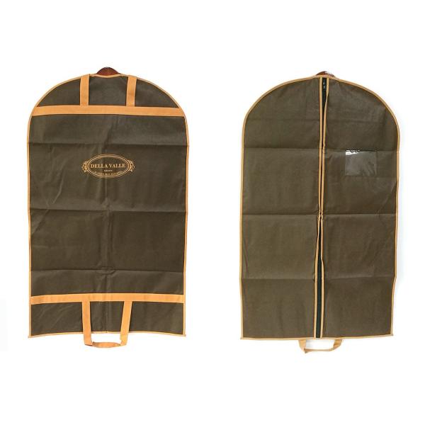 PP Non Woven Suit Zippered Garment Bags With Handles / Zip Closure Brown Color