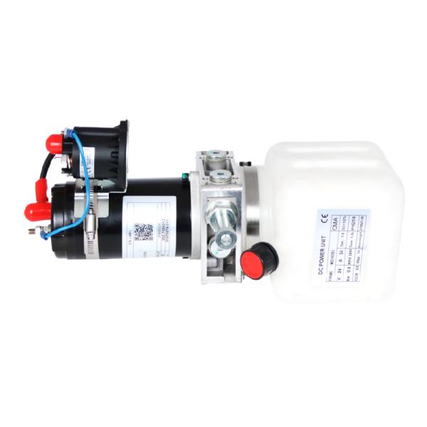 Unidad de potencia hidráulica de doble efecto DC 12V 24V 0.8kw para transpaleta, remolque, carretilla elevadora