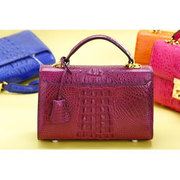 Genuine Alligator Skin Key Lock Closure Lady Small Handbag Authentic Crocodile Leather Women Flap Purse Shoulder Bag