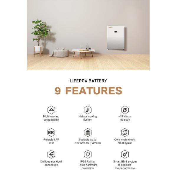 Household Energy Storage Battery 5kw 10kw All In 1 5kwh Lifepo4 Battery