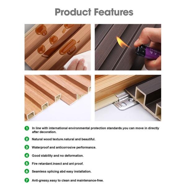 Деревянные пластмассовые композитные флейтированные панели Wpc настенная панель для наружного украшения