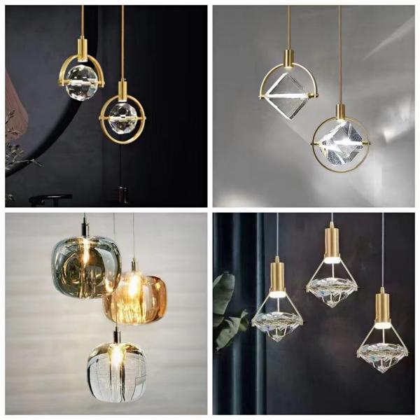Crystal LED Hanging Pendant Lights 90 CRI 60Hz 50000h Working lifetime(