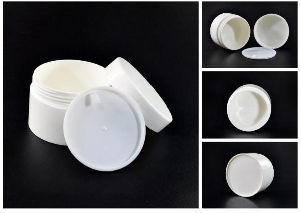 White Stackable Plastic Cosmetic Containers 4 Oz Cosmetic Jars For Setting Face Cream
