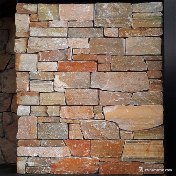 Natural stone Cement Back Ledge Stone , External Stone Wall Cladding With Cement Backing