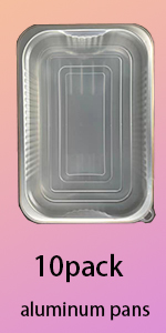 Aluminum Foil Pans With Lids 10pack Heavy Duty 2LB Foil Pan 8.5