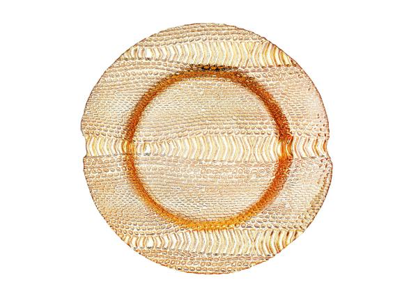 13 Inch Handmade Luster Glass Charger Plates Electroplating