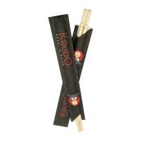 Textura resistente reprodutível em volta do logotipo impresso feito sob encomenda dos utensílios de bambu dos hashis