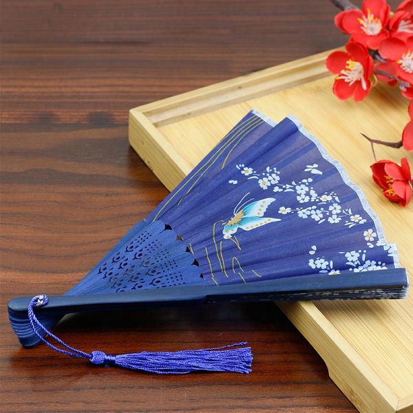 Custom Printed Silk Hand Fans Folding Bamboo Hand Fan for Weddings Favor