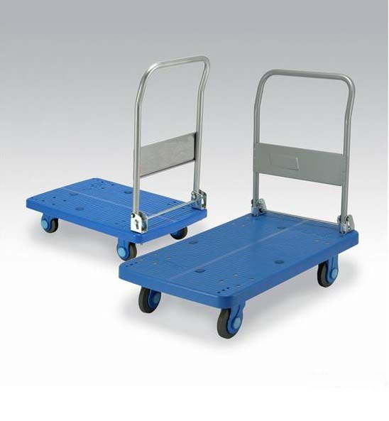 Workshop Foldable Platform Hand Truck , Four Wheel Metal Platform Truck