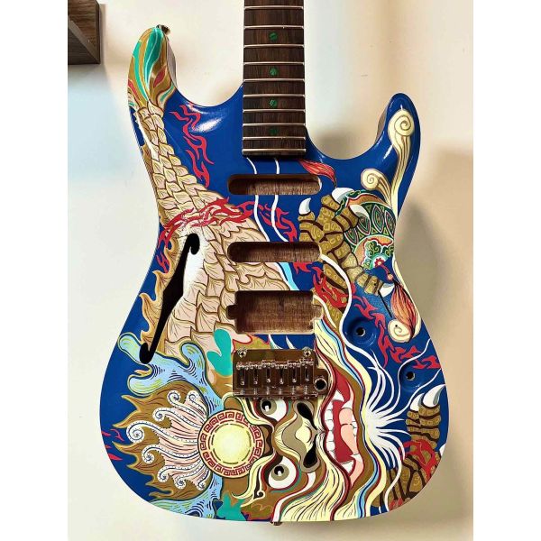 Custom Handpainted Electric Guitar Accept Guitar and Bass with OEM