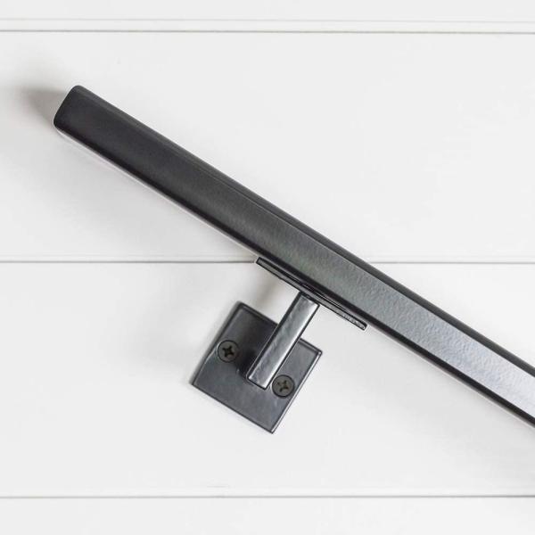 Bracket de manobras de aço carbono para trilhos de escadas metálicas contemporâneos e minimalistas