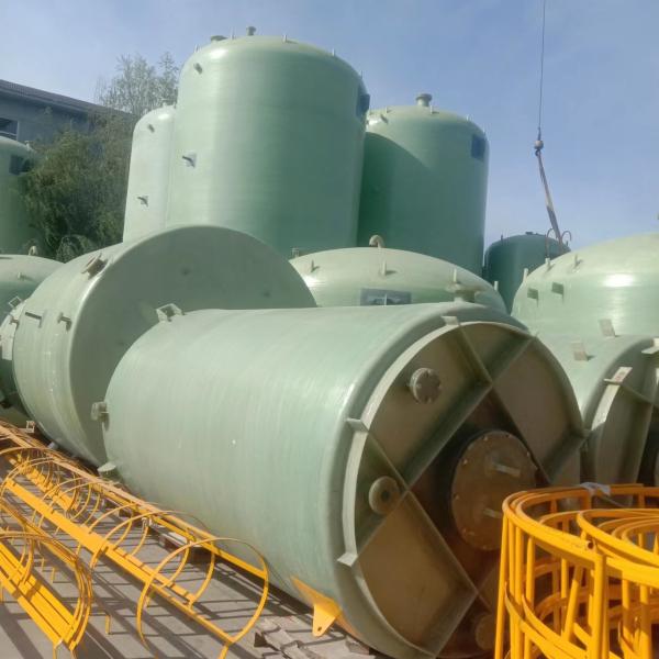 Cylindrical FRP Water Tank Chemical Resistance Wastewater Treatment Storage