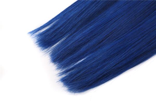 12-24 Inches Blue Hair With Black Roots Straight Hair Brazilian Virgin Hair Bundls