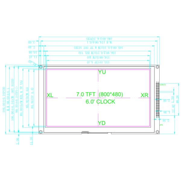 7 интерфейс модуля МКУ дюйма ТФТ ЛКД с контрольной панелью ПКБ для поленики Пи 3