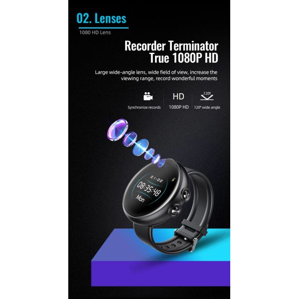 1920x1080 Digital Bracelet Recording Device Built in Lithium Battery HD Voice Recorder Camera