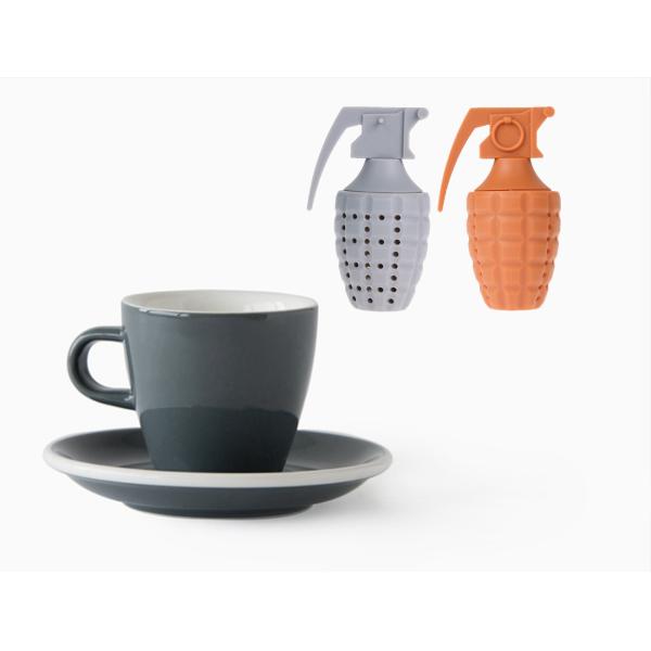 Funny Unique Customized Colour Cool Hand Grenades Shape Silicon Silicone Tea Bag Strainer Infuser Tea Ball
