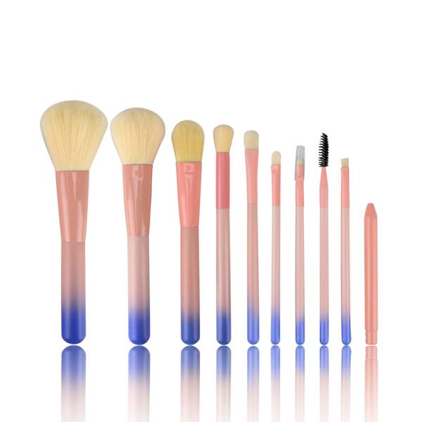 Soft Synthetic Hair Cosmetic Makeup Brush Set 10Piece Gradient Color