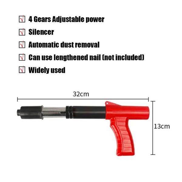 Blue Portable Hand Fastening Tool Mini Power Nail Gun with Adjustable Force