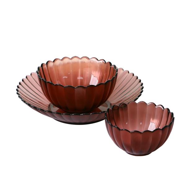 Fruit Food Solid colored Golden Rim 4 Oz Glass Bowl , Lead Free Glass Plate Bowls