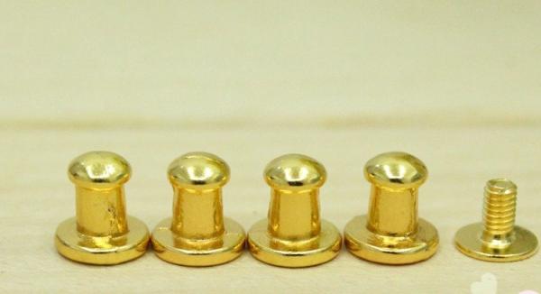 Leather Craft 5mm Head Screwback Button Stud Rose gold