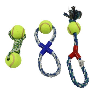 O cão Toy Diy Chew Durable Pet da bola de tênis da corda de 4 polegadas brinca para os gatos 30x20cm interativos